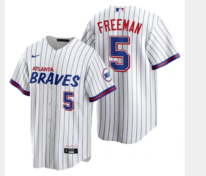 2021 Men Atlanta Braves 5 Freeman White Game Nike MLB Jersey